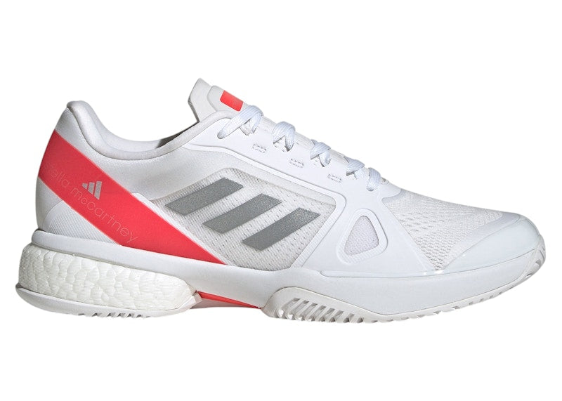 adidas Court by Stella McCartney Cloud White Silver Metallic Lucid Red (Women's)
