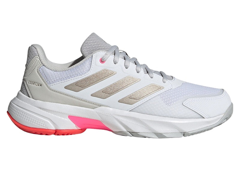 adidas Courtjam Control 3 Cloud White Iron Metallic Lucid Red (Women's)