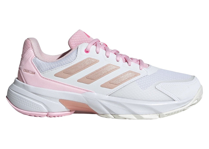 adidas Courtjam Control 3 Cloud White Silver Metallic Lucid Pink (Women's)