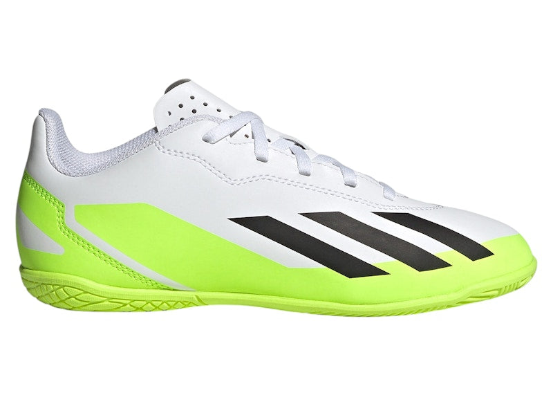 adidas X Crazyfast.4 Indoor Cloud White Core Black Lucid Lemon (GS)