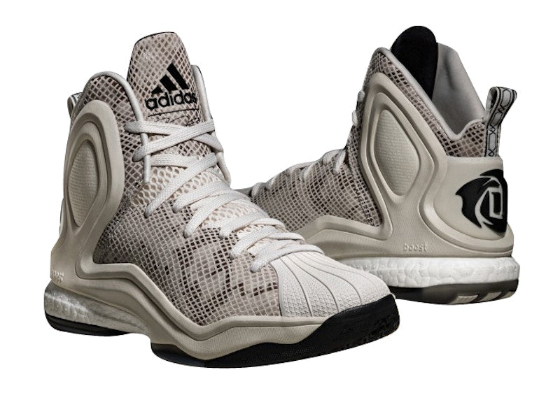 adidas D Rose 5 Boost White Tan Snakeskin
