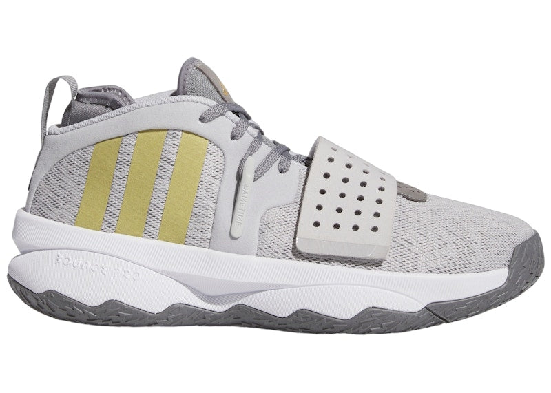 adidas Dame 8 EXTPLY Light Solid Grey Gold Metallic Grey Three