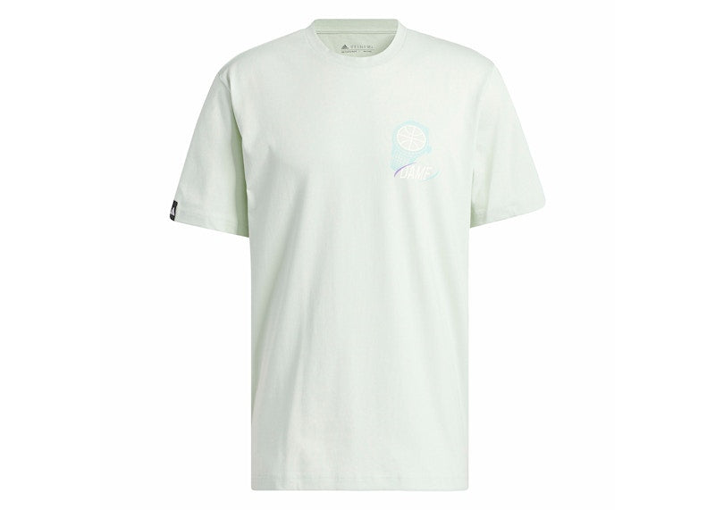 adidas Damian Lillard Dametime Graphics Signature Basketball Graphic Tee Linen Green