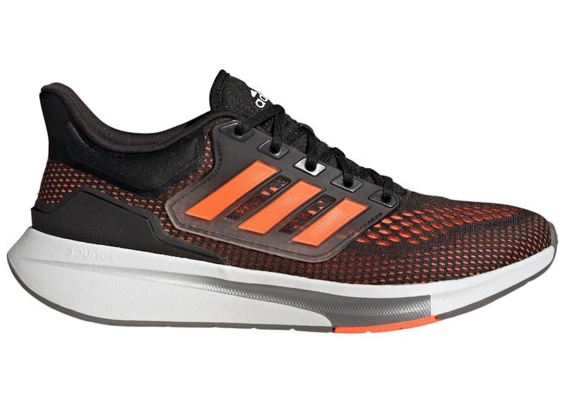 adidas EQ21 Run Core Black Solar Orange Iron Metallic