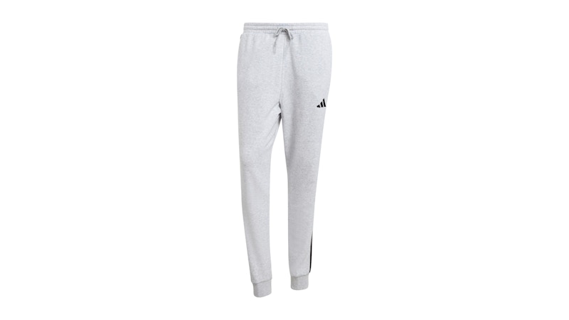 adidas Essential 3-Stripes French Terry Joggers Light Grey Heather Black