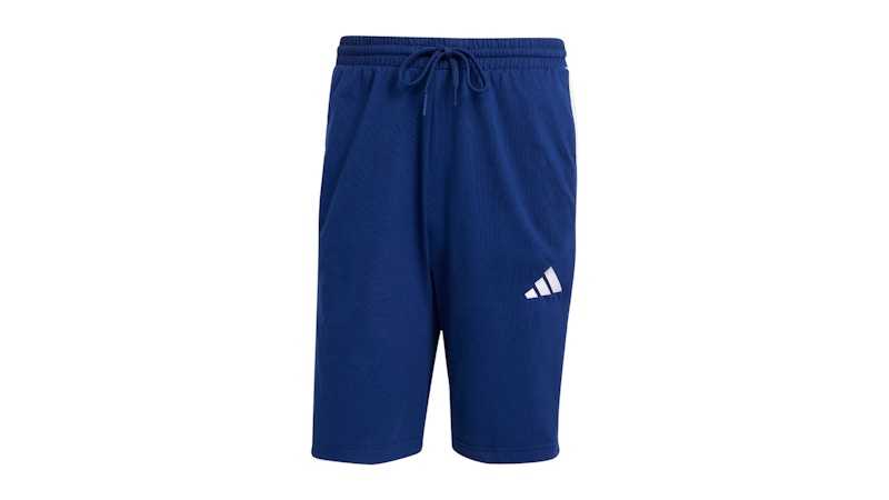 adidas Essential 3-Stripes Single Jersey Shorts 10-Inch Dark Blue White