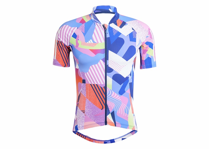 adidas Essentials 3-Stripes Pattern Clash Cycling Jersey Dark Blue/Lucid Blue