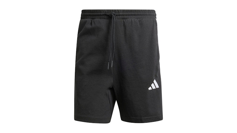 adidas Essentials 3-Stripes Single Jersey Shorts 7-Inch Black White