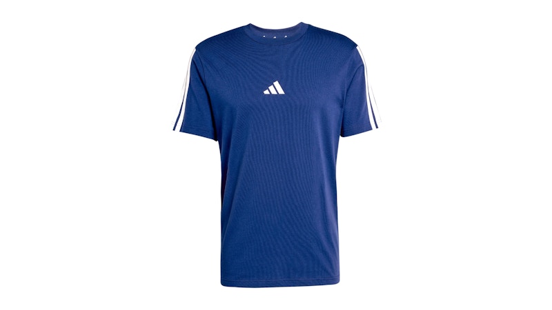 adidas Essentials 3-Stripes Single Jersey T-Shirt Dark Blue White