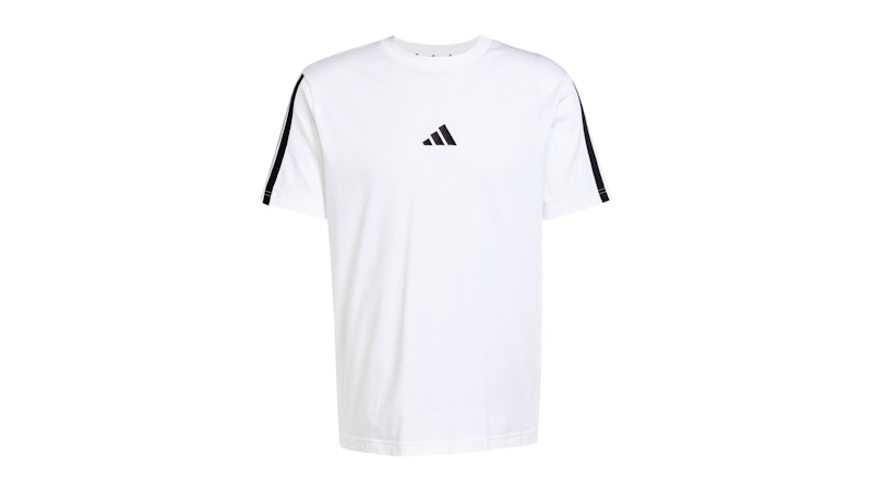 adidas Essentials 3-Stripes Single Jersey T-Shirt White Black