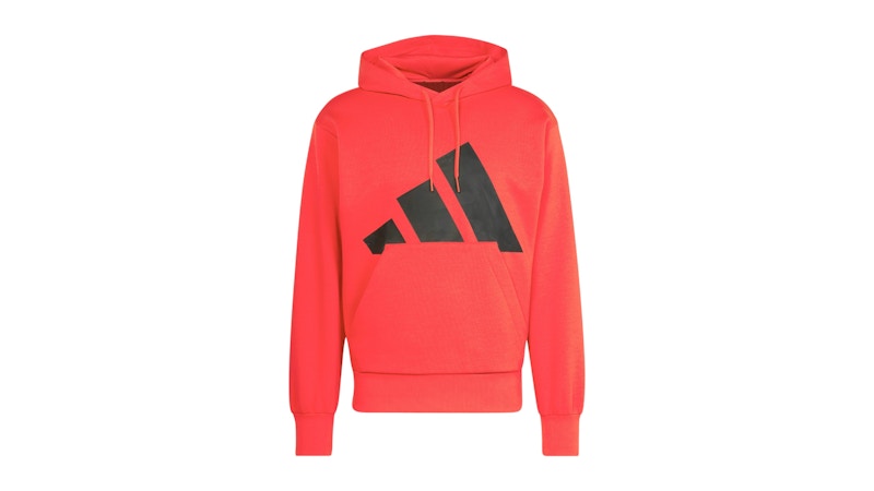 adidas Essentials Big Logo Fleece Hoodie Pure Ruby Black