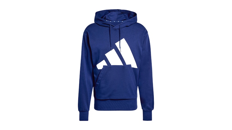 adidas Essentials Big Logo French Terry Hoodie Dark Blue/White