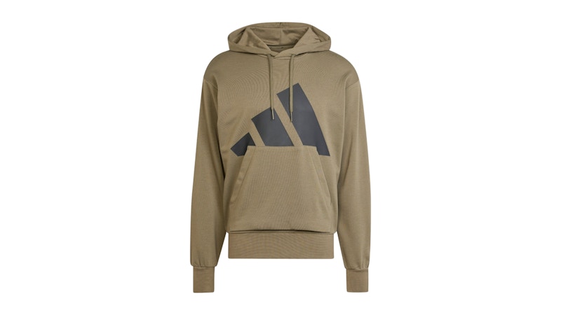 adidas Essentials Big Logo French Terry Hoodie Olive Strata/Black