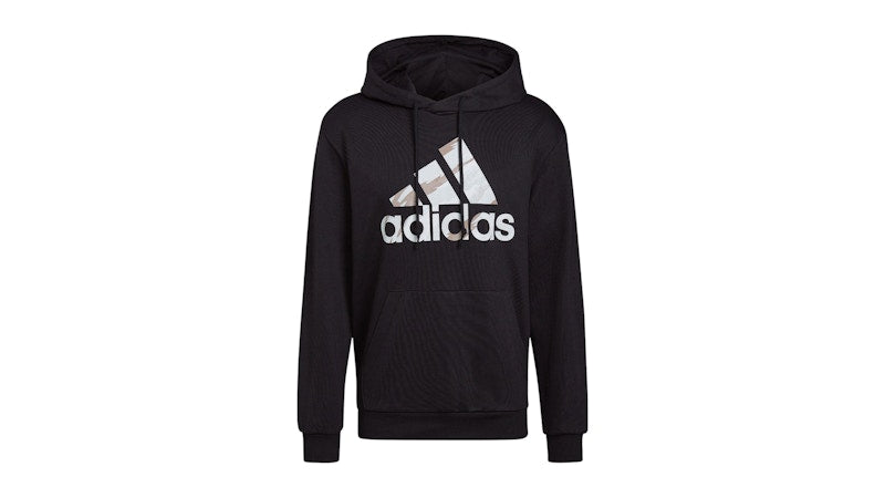 adidas Essentials French Terry Camo-Print Hoodie Black