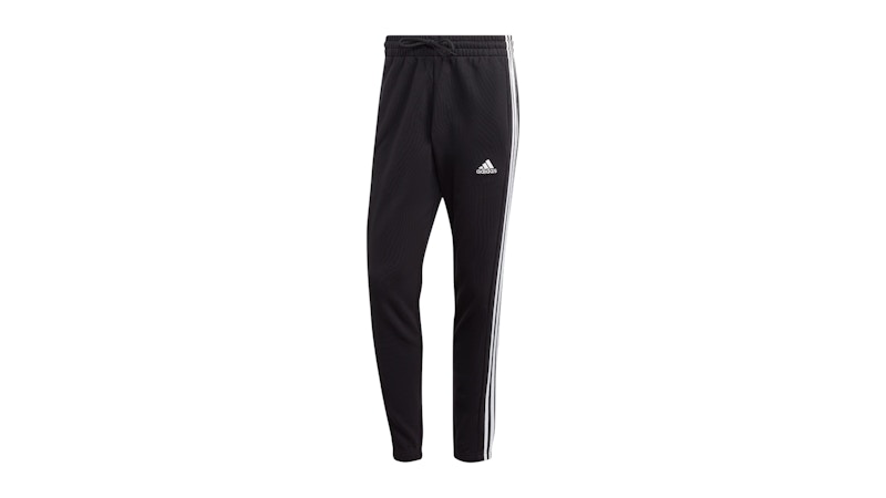 adidas Essentials French Terry Tapered Cuff 3-Stripes Pant Black/White
