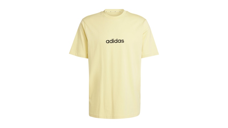 adidas Essentials Linear Single Jersey Tee Powder Yellow Black