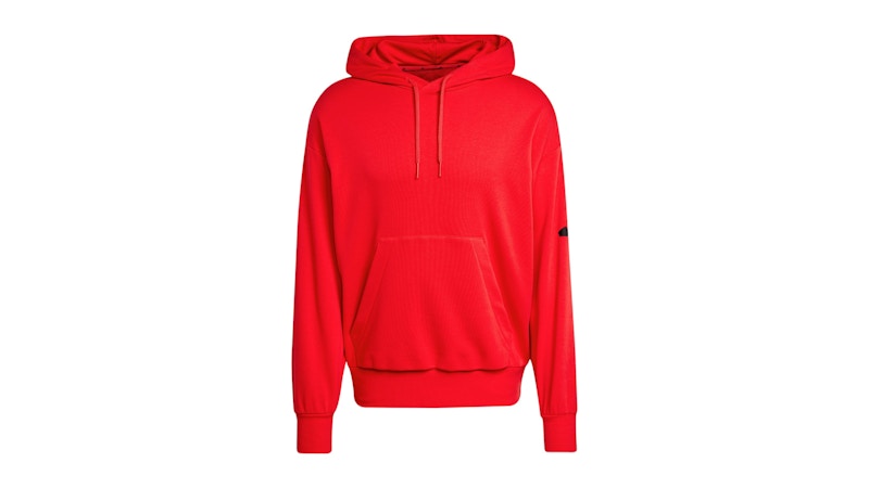 adidas Essentials Loose-Fit 3 Bar Logo French Terry Hoodie Pure Ruby/Black