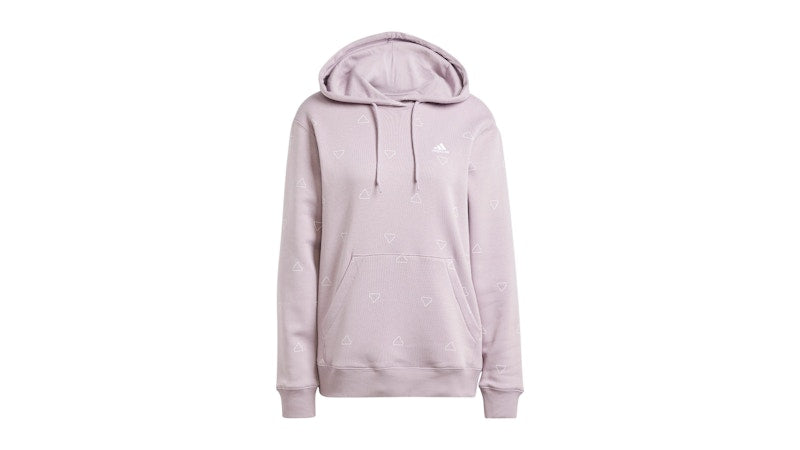 adidas Essentials Monogram Regular Fleece Graphic Hoodie Preloved Fig
