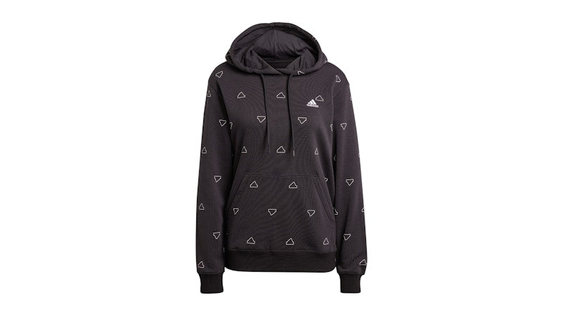 adidas Essentials Monogram Regular French Terry Graphic Hoodie Black