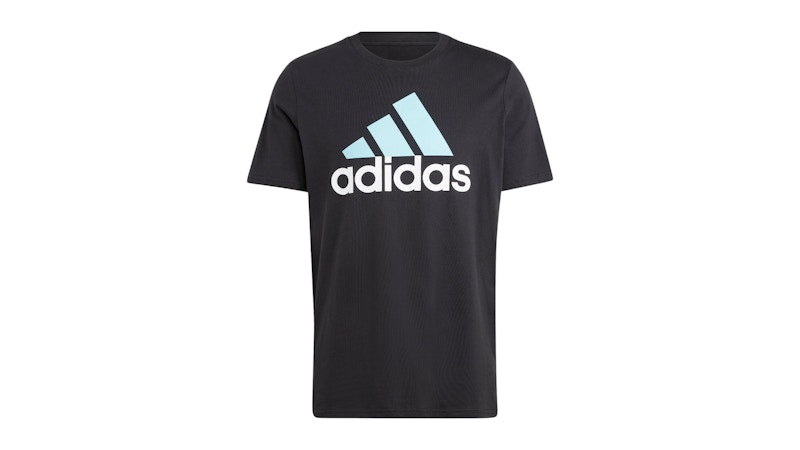 adidas Essentials Single Jersey Big Logo T-Shirt Black/Light Aqua