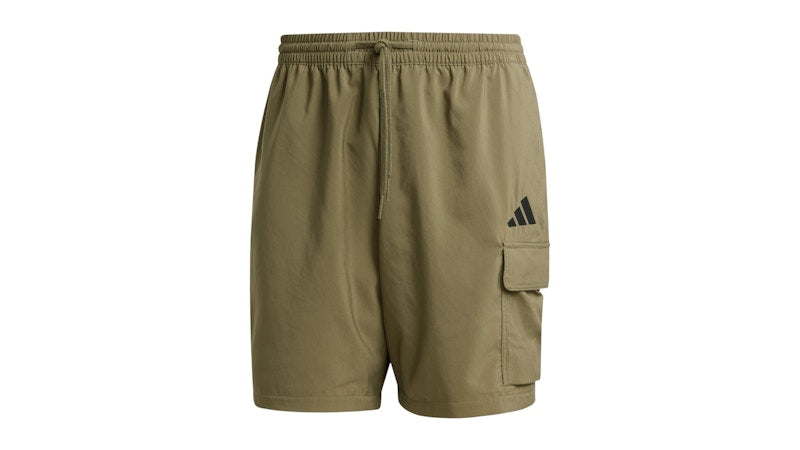 adidas Essentials Small Logo Cargo Chelsea Shorts Olive Strata Black