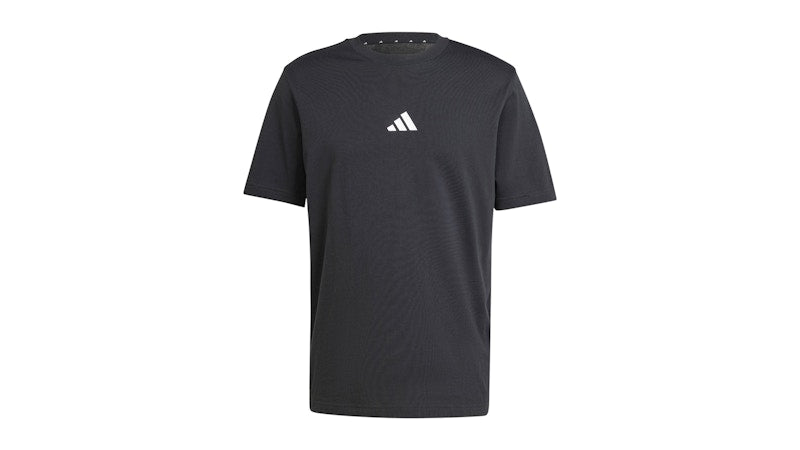 adidas Essentials Small Logo Single Jersey Tee Black White