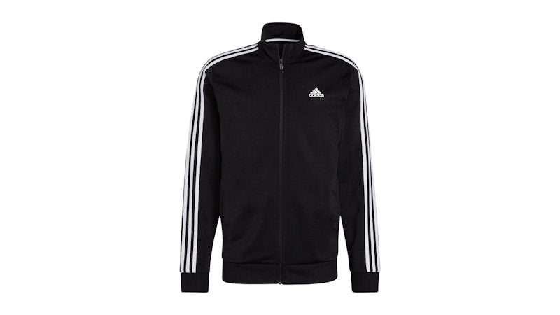 adidas Essentials Warm 3-Stripes Track Jacket Black White