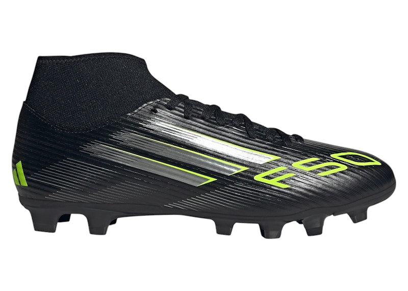 adidas F50 Club Mid FG/MG Core Black Iron Metallic Lucid Lemon
