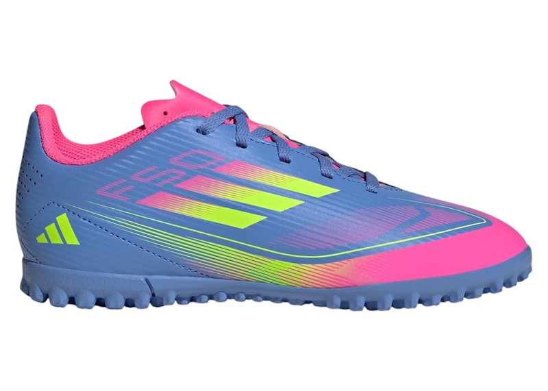 adidas F50 Club Turf Blue Fusion Lucid Lemon Lucid Pink (Kids)