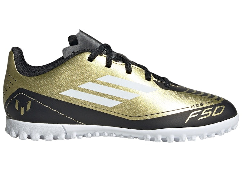 adidas F50 Club Turf Messi Gold Metallic Cloud White Core Black (GS)
