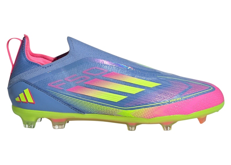 adidas F50 Elite Laceless FG Blue Fusion Lucid Lemon Lucid Pink (Kids)