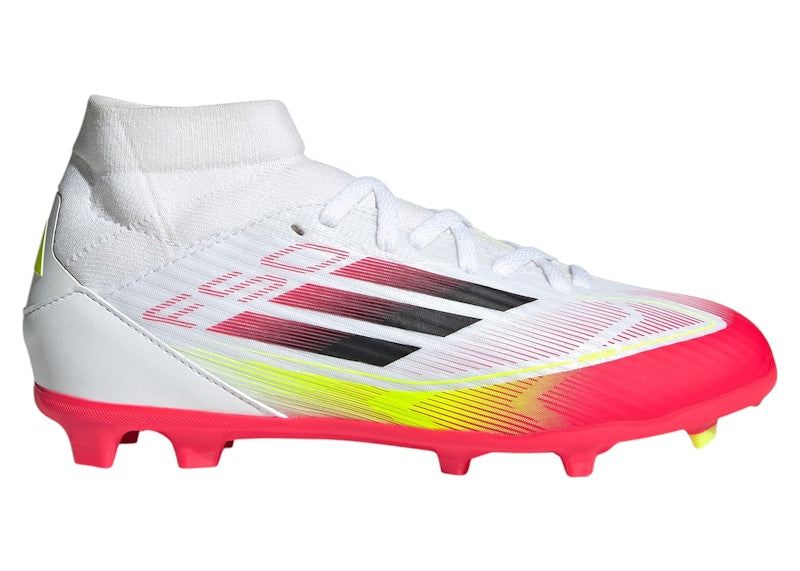 adidas F50 League FG/MG Cloud White Core Black Solar Yellow (Kids)