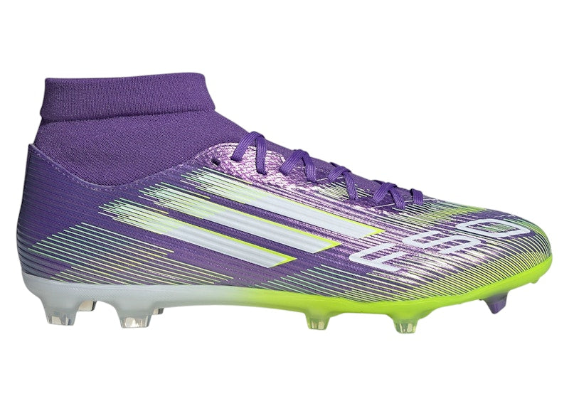 adidas F50 League Mid-Cut FG/MG Purple Rush Cloud White Lucid Lemon