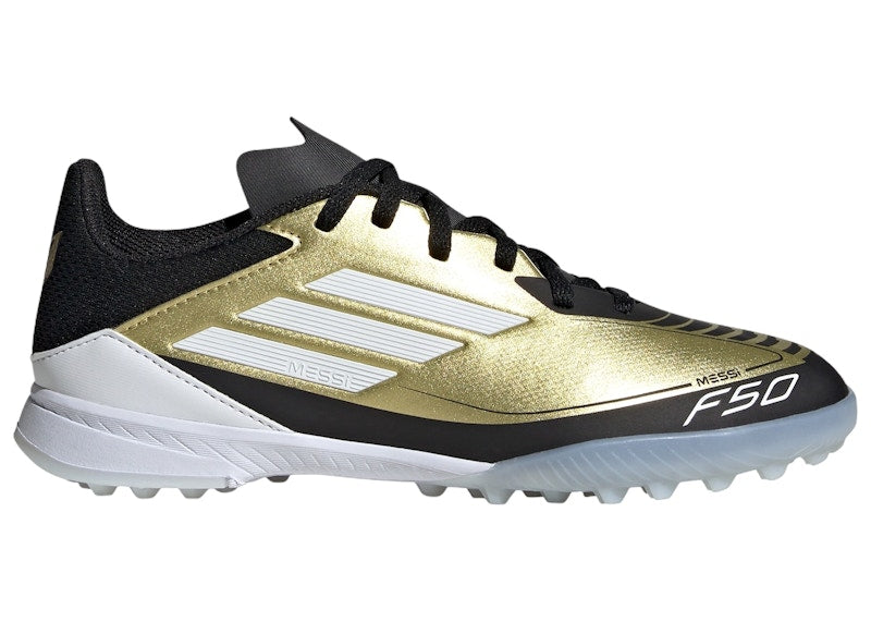 adidas F50 League Turf Messi Gold Metallic Cloud White Core Black (GS)