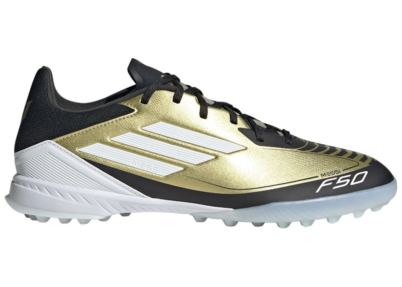adidas F50 League Turf Messi Gold Metallic Cloud White Core Black