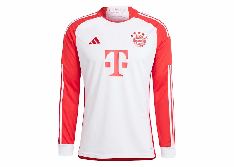 adidas FC Bayern 23/24 Long Sleeve Home Jersey White/Red
