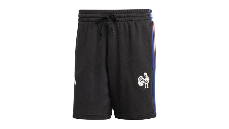 adidas France Essentials 3-Stripes French Terry Shorts Black