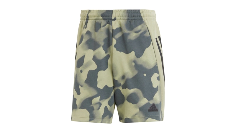 adidas Future Icons 3-Stripes Allover Print Shorts Multicolor/Tent Green