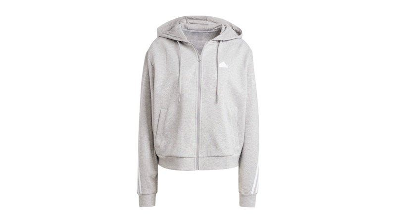 adidas Future Icons 3-Stripes Full Zip Hoodie Medium Grey Heather