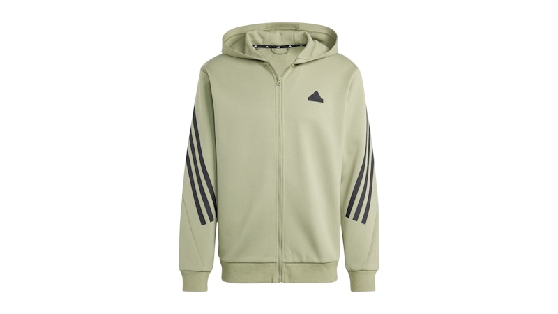 adidas Future Icons 3-Stripes Full Zip Hoodie Tent Green