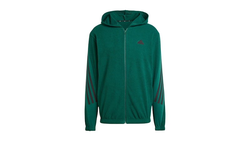 adidas Future Icons 3-Stripes Polar Fleece Full-Zip Hoodie Collegiate Green