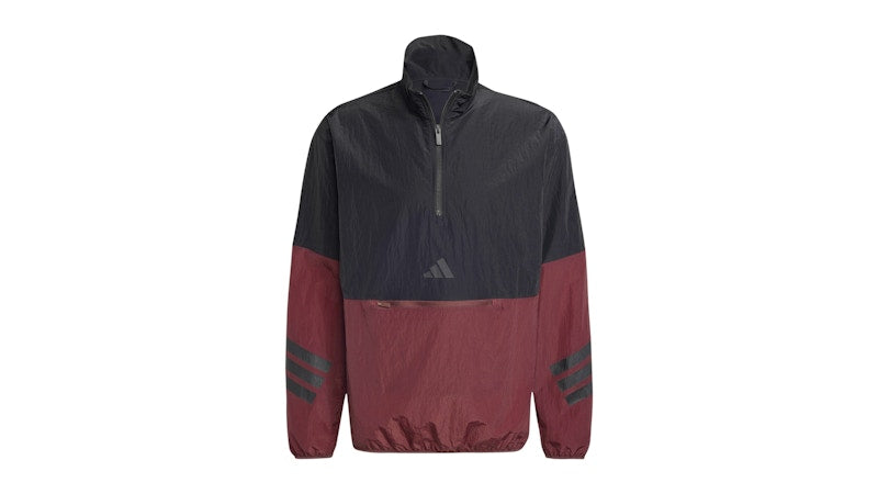 adidas Future Icons 3-Stripes Woven Half-Zip Sweatshirt Aurora Ruby/Brown