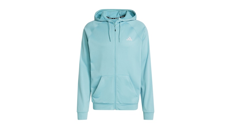 adidas Game And Go Big Logo 3-Stripes Full-Zip Hoodie Mint Ton