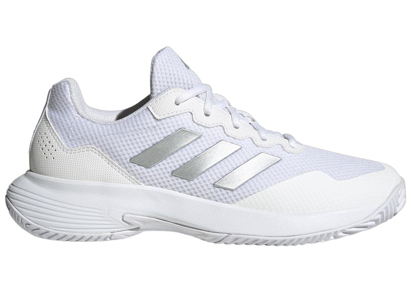 adidas Gamecourt 2.0 Cloud White Silver Metallic (Women's)
