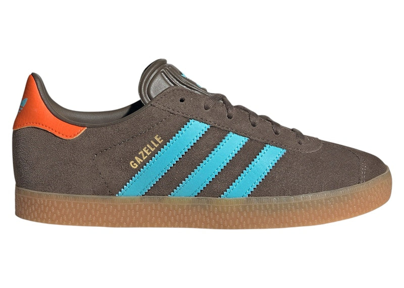 adidas Gazelle Brown Blue Glow Impact Orange (GS)