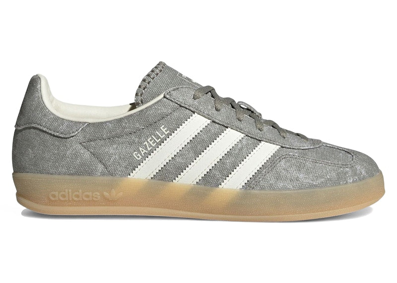 adidas Gazelle Indoor Silver Pebble Off White Canvas (Women's)