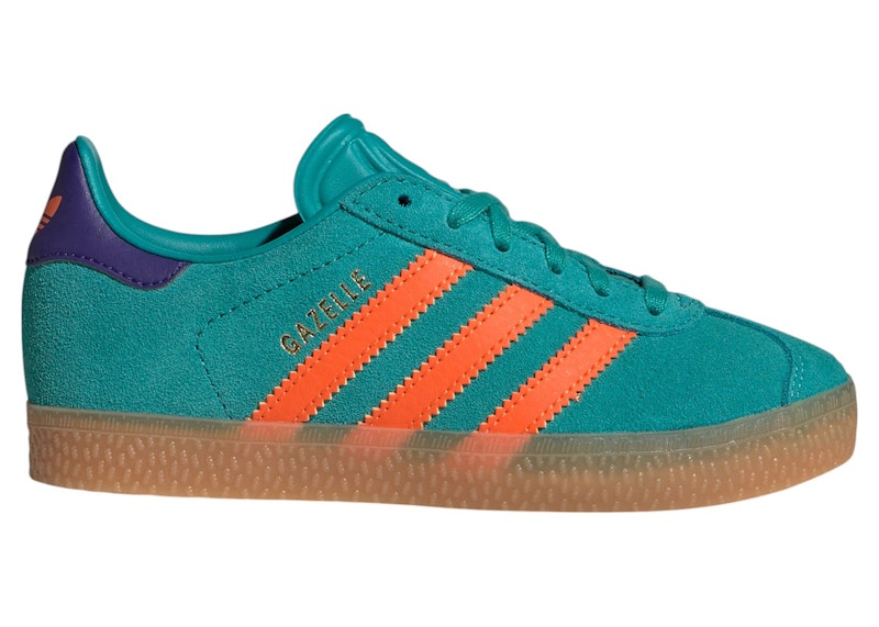 adidas Gazelle Pure Teal Impact Orange Collegiate Purple (PS)