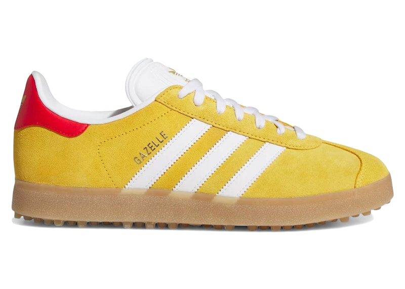 adidas Gazelle Spikeless Golf Bold Gold White Better Scarlet