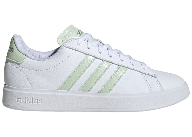 adidas Grand Court 2.0 Cloud White Linen Green Matte Silver (Women's)