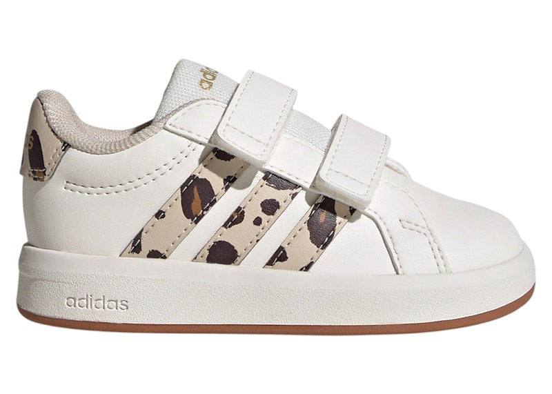adidas Grand Court 3.0 White Aurora Coffee Cheetah (TD)